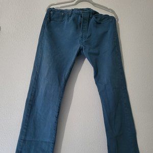 Unique light blue Levi's 501's.